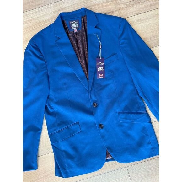 The Savile Row Men’s Brit Slim Fit 2 Button Coat Jacket Blue Size 40‎ R blazer